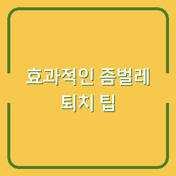 효과적인 좀벌레 퇴치 팁