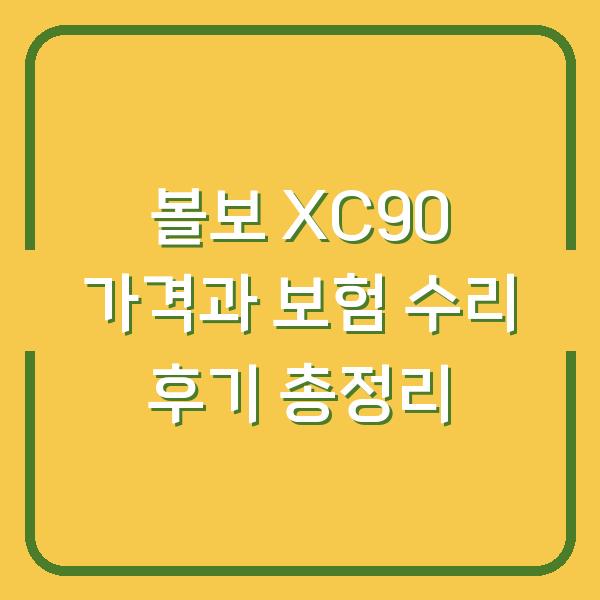 볼보 XC90 가격과 보험 수리 후기 총정리
