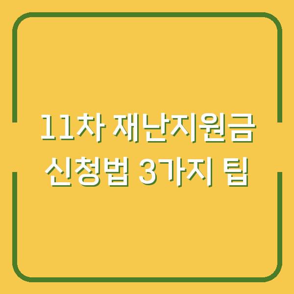 11차 재난지원금 신청법 3가지 팁