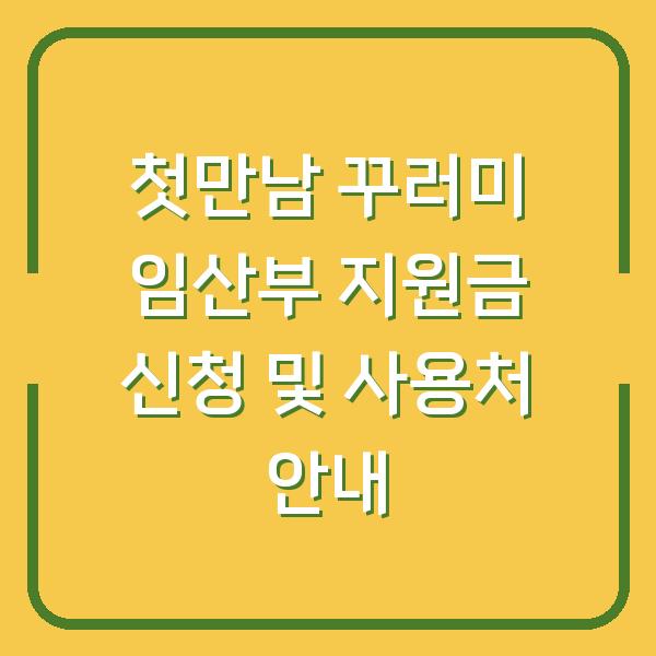 첫만남 꾸러미 임산부 지원금 신청 및 사용처 안내