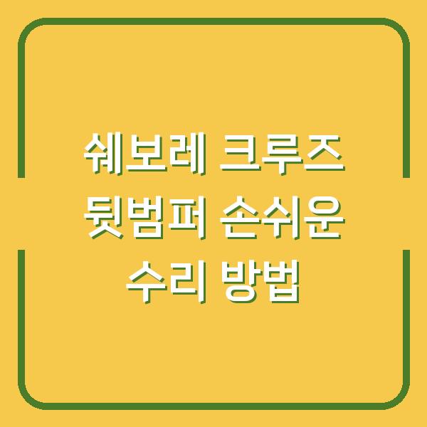 쉐보레 크루즈 뒷범퍼 손쉬운 수리 방법