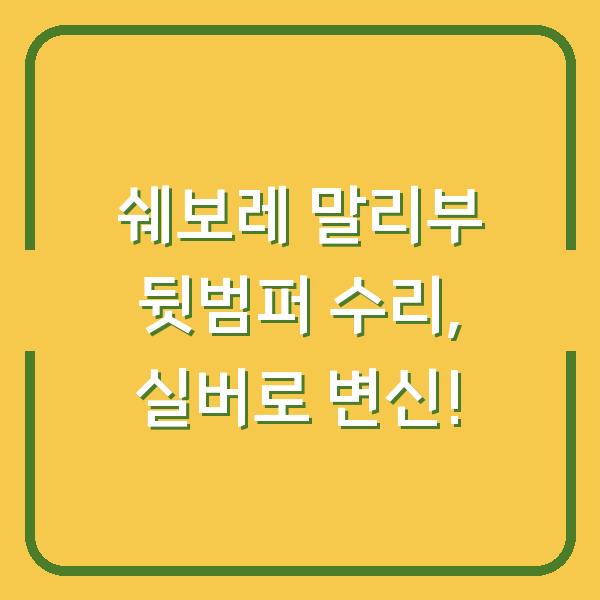 쉐보레 말리부 뒷범퍼 수리, 실버로 변신!