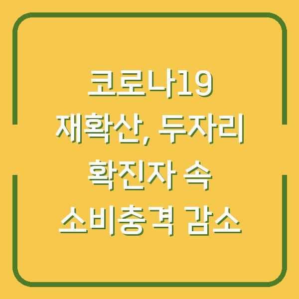 코로나19 재확산, 두자리 확진자 속 소비충격 감소