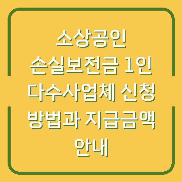 소상공인 손실보전금 1인 다수사업체 신청 방법과 지급금액 안내