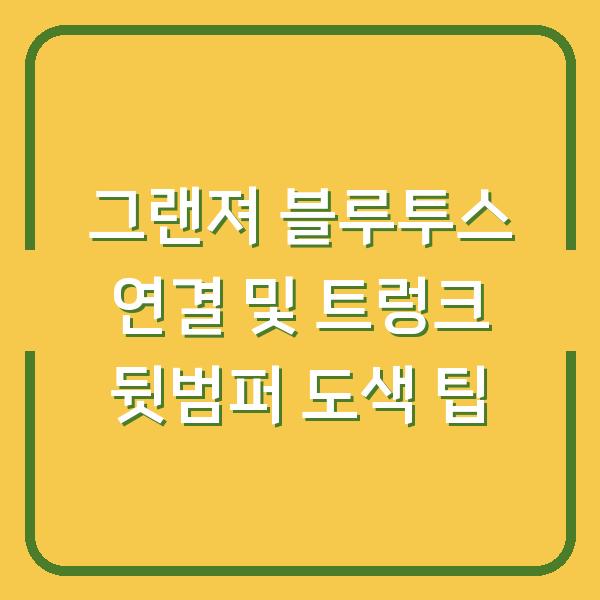 그랜져 블루투스 연결 및 트렁크 뒷범퍼 도색 팁