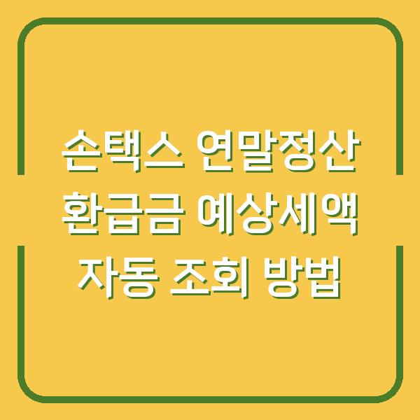 손택스 연말정산 환급금 예상세액 자동 조회 방법