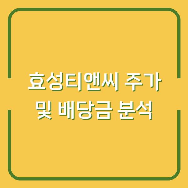 효성티앤씨 주가 및 배당금 분석