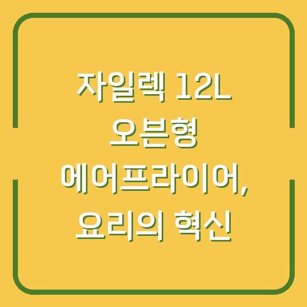 자일렉 12L 오븐형 에어프라이어, 요리의 혁신