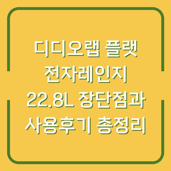 디디오랩 플랫 전자레인지 22.8L 장단점과 사용후기 총정리