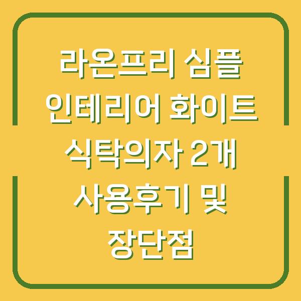 라온프리 심플 인테리어 화이트 식탁의자 2개 사용후기 및 장단점