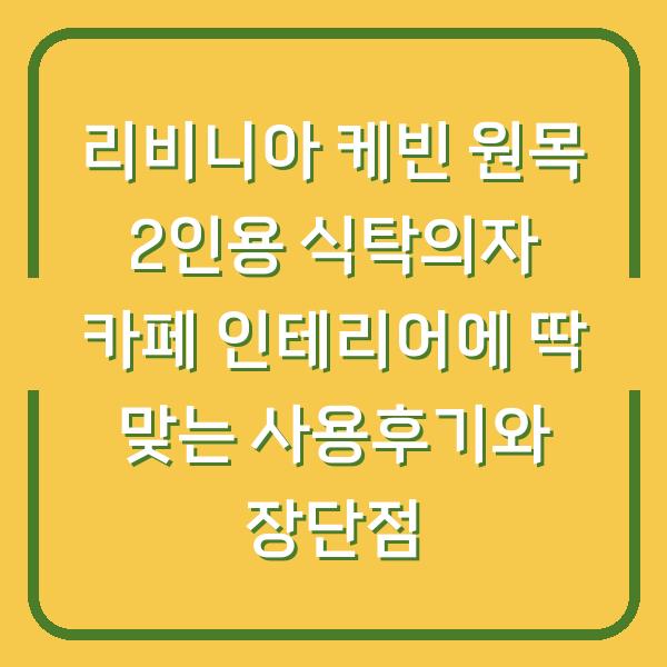 리비니아 케빈 원목 2인용 식탁의자 카페 인테리어에 딱 맞는 사용후기와 장단점