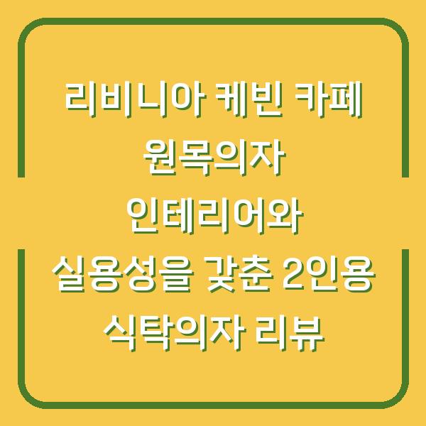 리비니아 케빈 카페 원목의자 인테리어와 실용성을 갖춘 2인용 식탁의자 리뷰