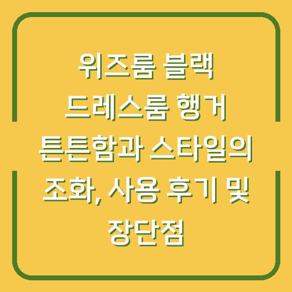 위즈룸 블랙 드레스룸 행거 튼튼함과 스타일의 조화, 사용 후기 및 장단점