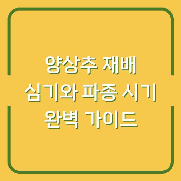양상추 재배 심기와 파종 시기 완벽 가이드