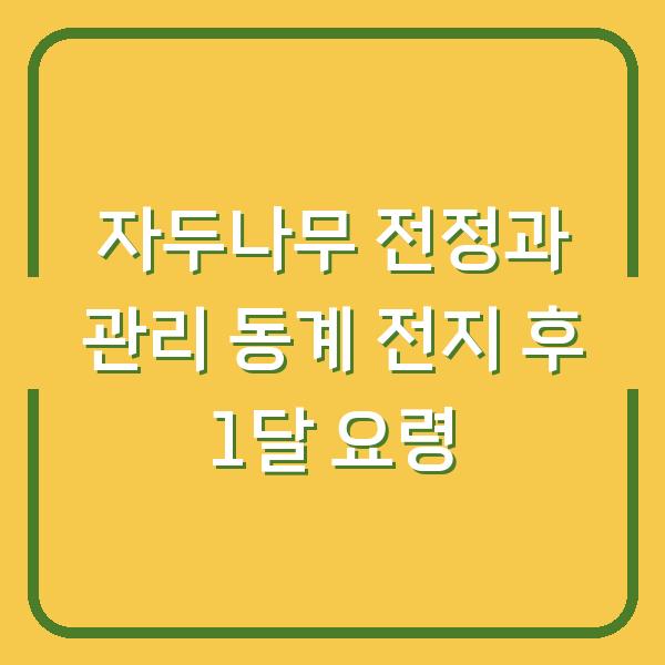 자두나무 전정과 관리 동계 전지 후 1달 요령