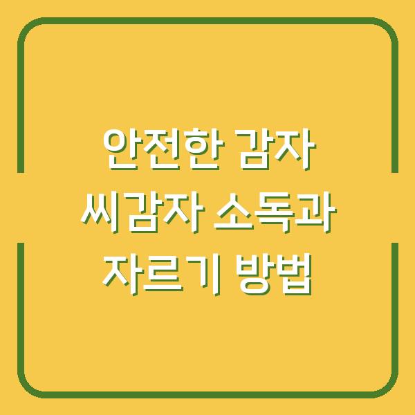 안전한 감자 씨감자 소독과 자르기 방법