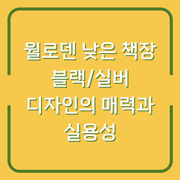 월로덴 낮은 책장 블랙/실버 디자인의 매력과 실용성