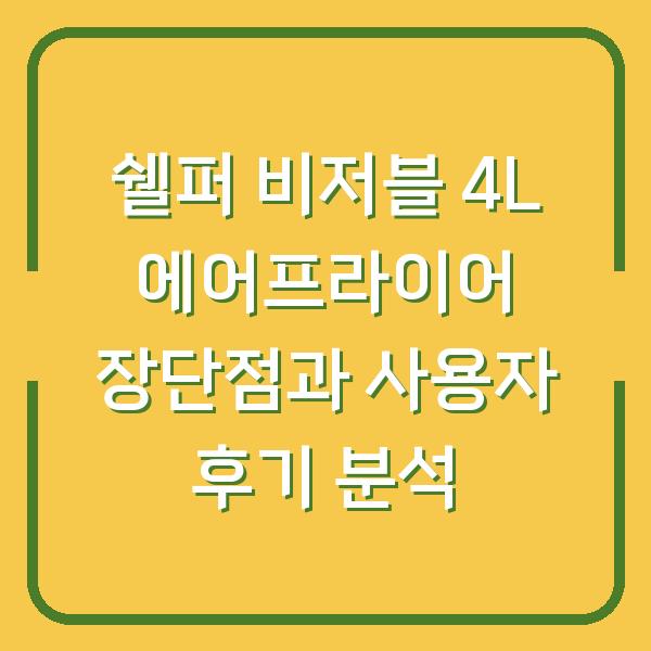 쉘퍼 비저블 4L 에어프라이어 장단점과 사용자 후기 분석