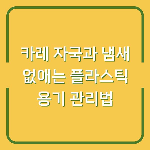 카레 자국과 냄새 없애는 플라스틱 용기 관리법