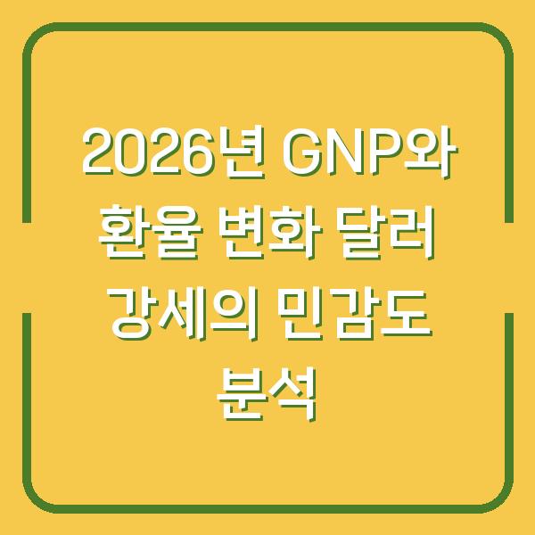 2026년 GNP와 환율 변화 달러 강세의 민감도 분석
