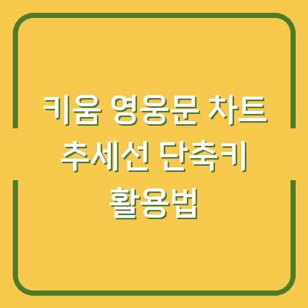 키움 영웅문 차트 추세선 단축키 활용법