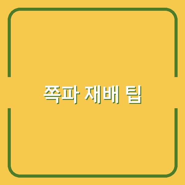쪽파 키우기 적기와 심기법부터 믿을 수 있는 종자 구하는 법까지 전문가가 전하는 실전 팁