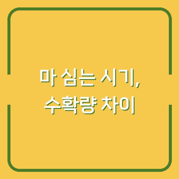 마 심는 시기 놓치면 수확량 반토막… 하늘마·산마 재배법 3가지 핵심 차이
