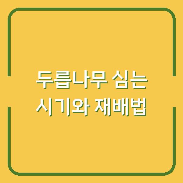 두릅나무 심는 시기, 3년 후 수확량이 달라지는 재배 방법