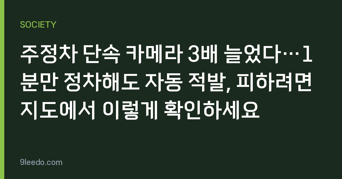 주정차 단속 카메라 3배 늘었다…1분만 정차해도 자동 적발, 피하려면 지도에서 이렇게 확인하세요