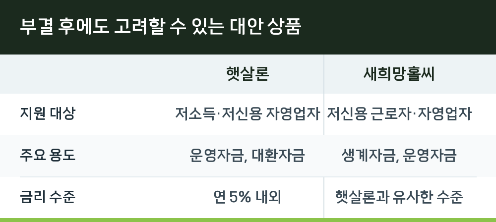 부결 후에도 고려할 수 있는 대안 상품